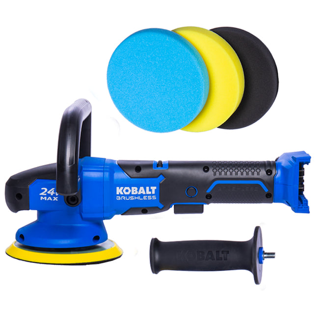 Kobalt 24-V Max Brushless Motor 6-in Polisher - 3 Pads Included - Black and Blue - Bare Tool without Battery - Each