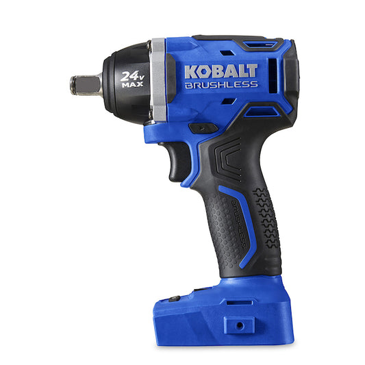 Kobalt 24-V Max Cordless Impact Wrench - 1/2-in - Black and Blue - Brushless Motor - Bare Tool without Battery - Each