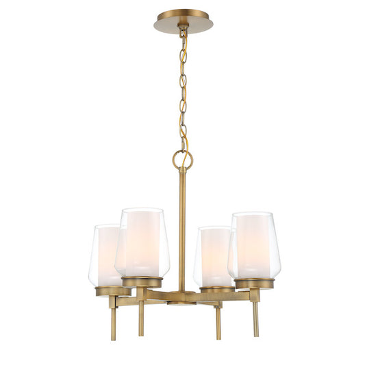 Chandelier 4 Lights, 16'' x 18'' - 60 W - Steel - Brass-