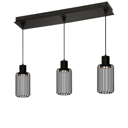 Eurofase 3-Light 32-in x 7-in x 13-in LED Black Linear Pendant-