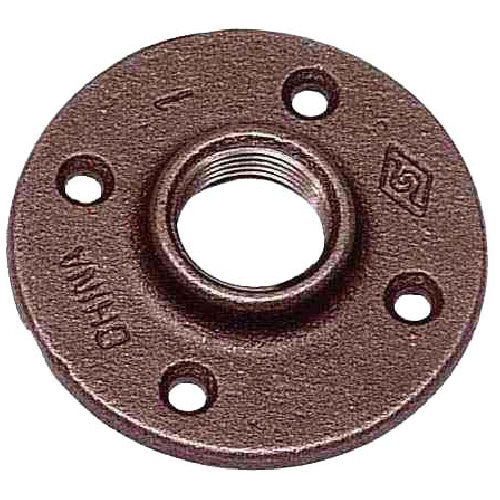 Black Iron Floor Flange - 1/2" -