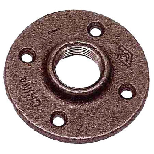 Black Iron Floor Flange - 1" -