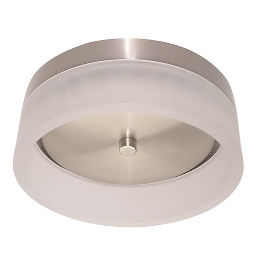 Leadvision 1-Light Round Flushmount - Edgelite - LED - 8-in - Brushed Nickel-