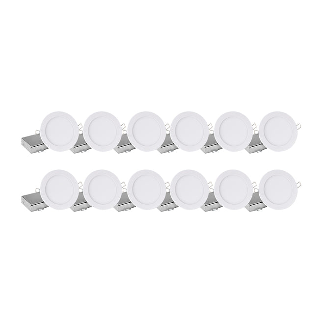 Leadvision Dimmable Recessed Slim Light Fixture Set - LED - White - 4-in - 11W, Set of 12-