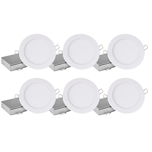 Leadvision Dimmable LED Ultra Slim Recessed 6-Light Set- Remote Junction Box - 6-in - White-
