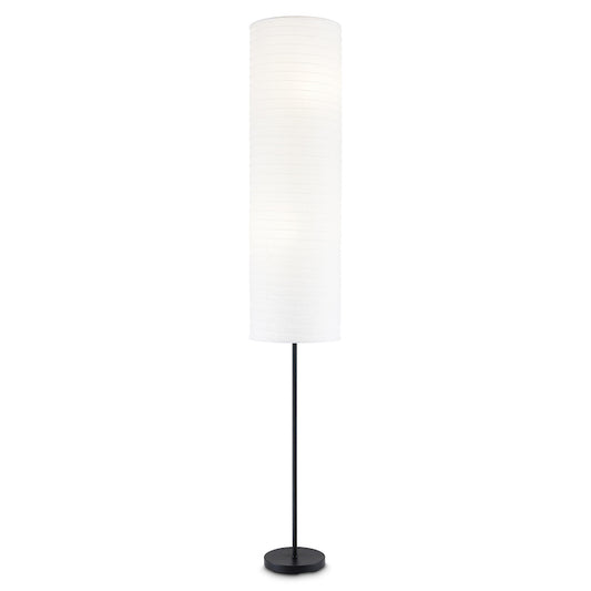 Project Source Modern Pastic 60 W Floor Lamp with Rice Paper Shade 69.75-in Matte Black-
