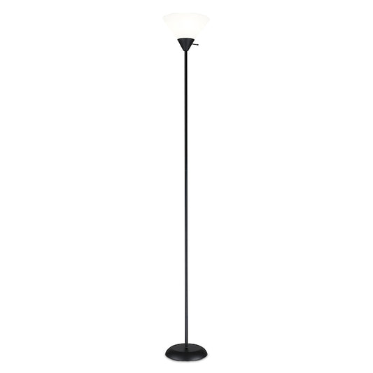 Project Source Floor Lamp with Frosted Shade - 72-in - White and Black-