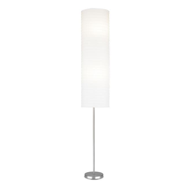 Project Source 69.75-In Modern Floor Lamp with Rice Paper Shade Brushed Nickel and White-