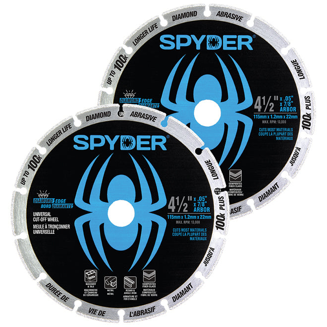 Spyder Diamond Carbide Cut-Off Blade 4.5-in - Pack of 2 - Each