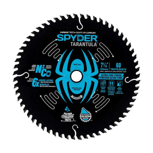 Spyder Tarantula Circular Saw Tungsten Carbide Blade - 7.25-in 60 Teeth - Each