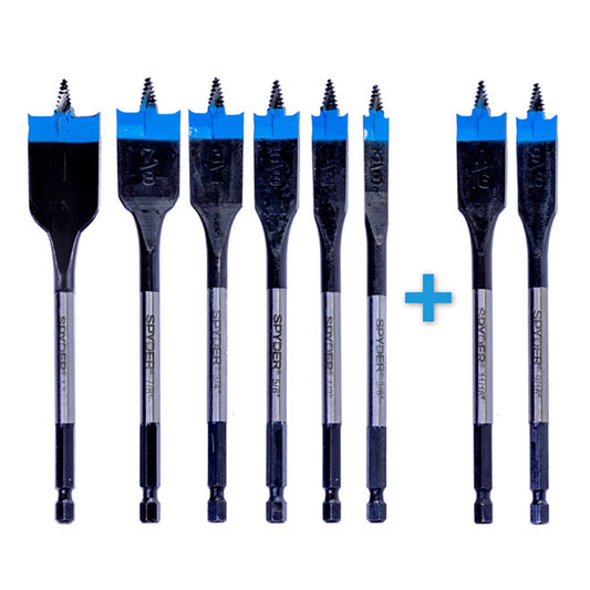 Spyder HSS 6-Piece Spade Bit Kit +2 FREE - Each