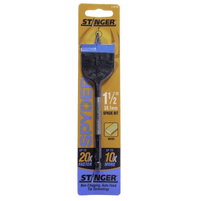 Spyder Stinger Tip HSS Woodboring Spade Bit - 1 1/2 x 6-in - Single Pack - Each