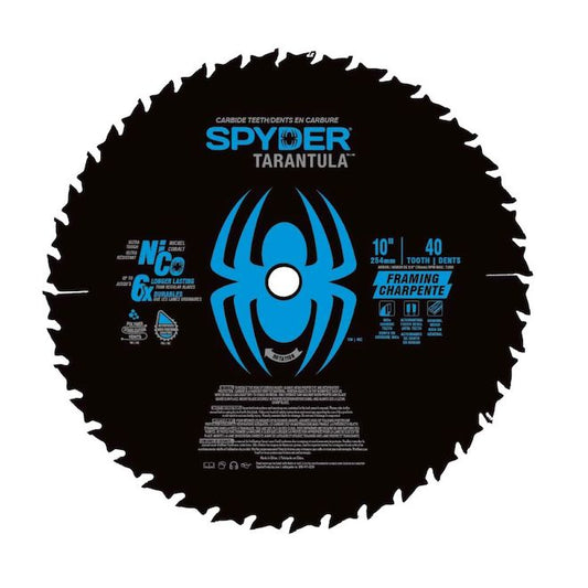 Spyder Tarantula Framing 10-in Steel Circular Saw Blade - 40 Tungsten Carbide-Tipped Teeth - Each