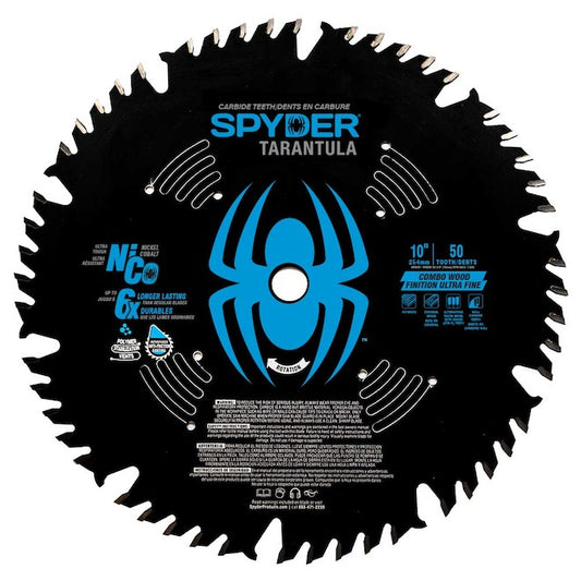 Spyder Tarantula Combination 10-in Steel Circular Saw Blade - 50 Tungsten Carbide-Tipped Teeth - Each