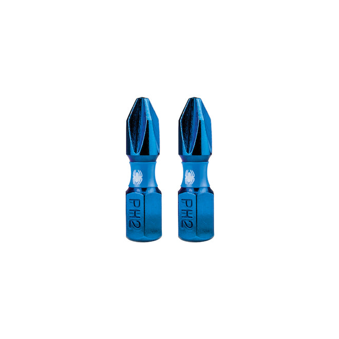 Spyder Mach-Blue Phillips #2 Steel Impact Driver Bit Kit - 1/4 x 1-in - 2/Kit - Each