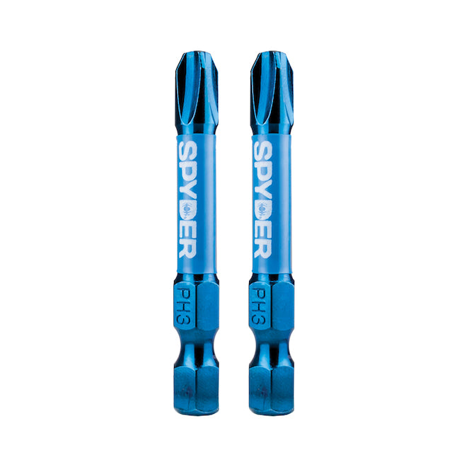 Spyder Mach-Blue 2-Piece Phillips #3 Steel Impact Driver Bit Kit - 2-in - Each