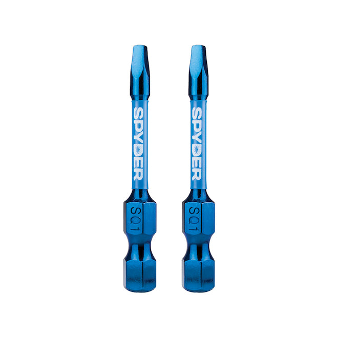 Spyder Mach-Blue 2-Piece Square #1 Steel Impact Driver Bit Kit - 2-in - Each