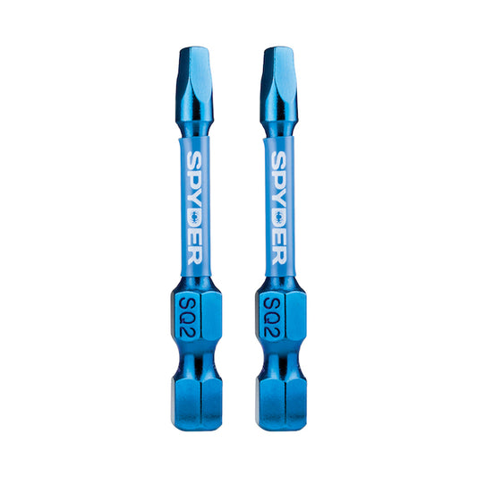 Spyder Mach-Blue #2 Square Impact Driver Bits - Steel - 1/4 x 2-in - 2 PCS - Each