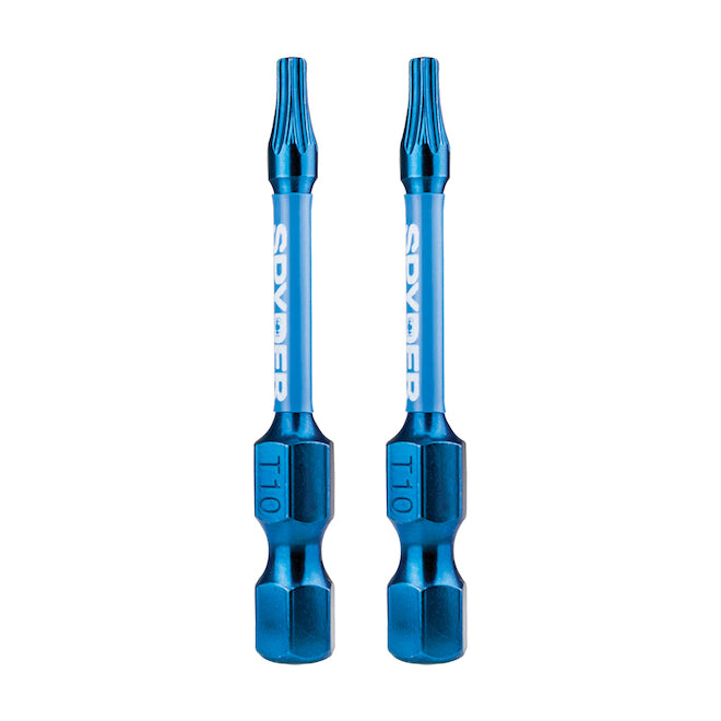 Spyder Mach-Blue T10 Impact Driver Bits - Steel - 1/4 x 2-in - 2 PCS - Each