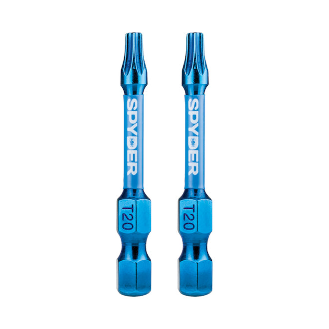 Spyder Mach-Blue T20 Impact Driver Bits - Steel - 1/4 x 2-in - 2 PCS - Each