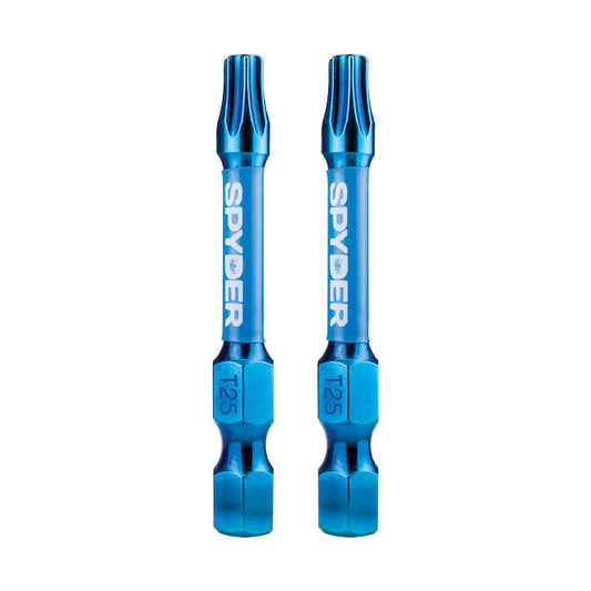 Spyder Mach-Blue T25 Impact Driver Bits - Steel - 1/4 x 2-in - 2 PCS - Each