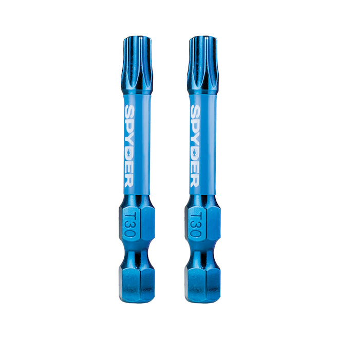 Spyder Mach-Blue T30 Impact Driver Bits - Steel - 1/4 x 2-in - 2 PCS - Each