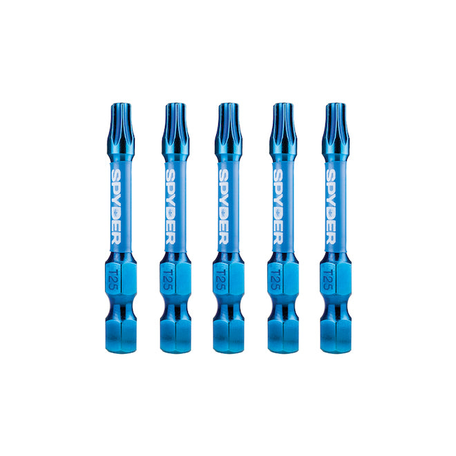 Spyder Mach-Blue T25 5-Piece 1/4-in x 2-in Torx Impact Driver Bit - Each