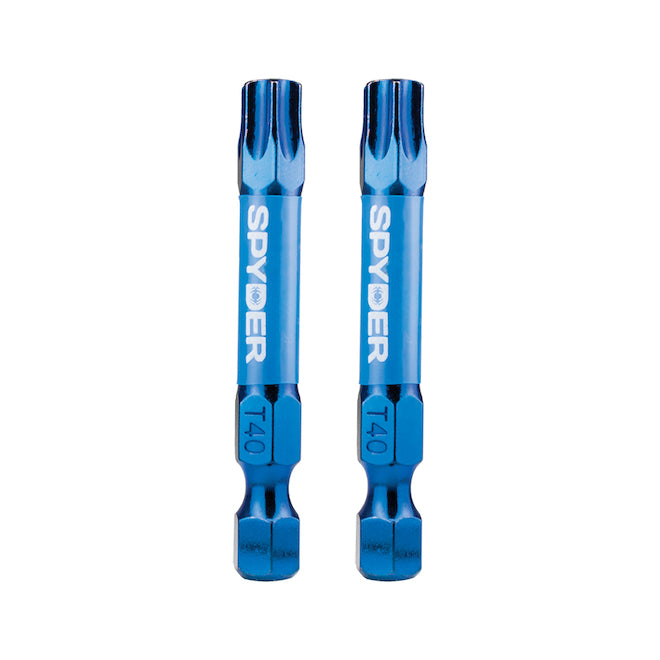 Spyder Mach-Blue 2-Piece T40 Steel Impact Driver Bit Set - 1/4 x 2-in - Each