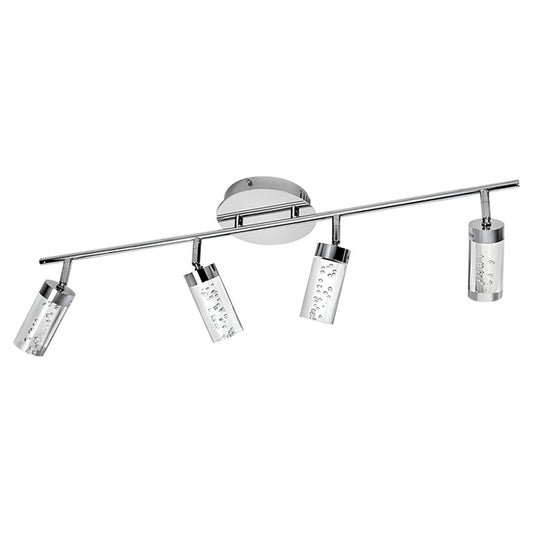 Lumirama Fernandel Track Light Bar - 4 12-Watt Integrated LEDs - Clear Seeded Glass Shades - Swivel Heads - Damp Rated-