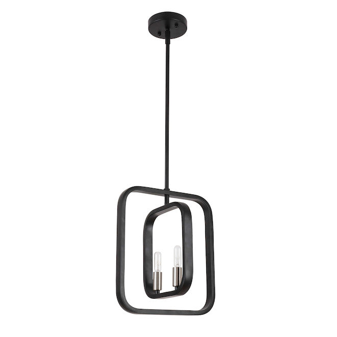 Lumirama Ivanna 2-Light Pendant Light - 60 W - Black and Satin Nickel-