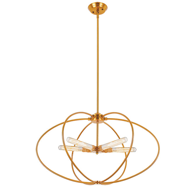 "Caruzo" 6-Light Pendant Fixture - 60 W - Gold-