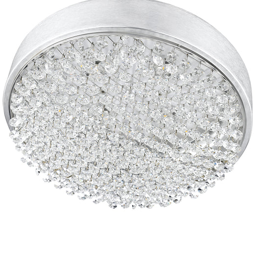 Ove Decors Primrose Flush Mount Ceiling Light - 4 Lights - 13-in - Clear Glass - Brushed Silver-