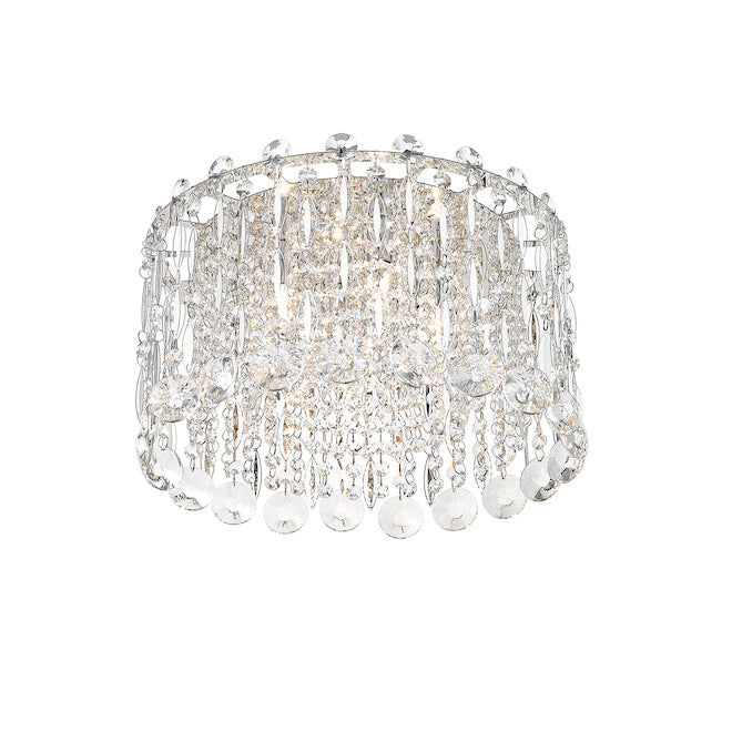 OVE Decors Shoshana 4-Light Flush Mount - Polished Stainless Steel and Crystal-