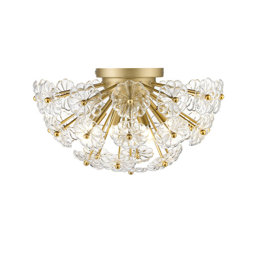 OVE Decors Jacinda I 4-Light Flush Mount - Gold-Plated Finish and Crystal-
