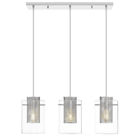 Ove Decors Elestren 3-Light Pendant Light - Glass and Polished Chrome-
