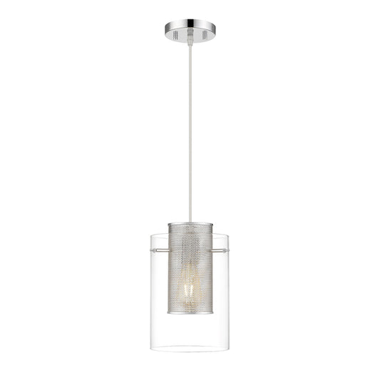 Ove Decors Elestren 1-Light Pendant - Glass and Polished Chrome-