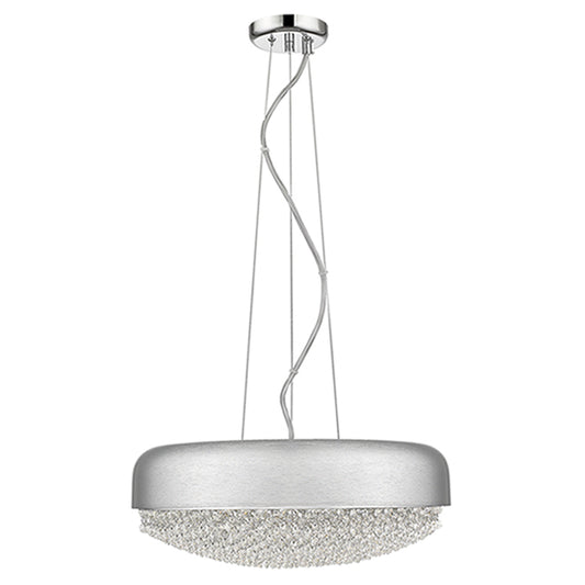 Waverly I 5-Light Pendant by OVE Decors - Crystal and Brushed Silver-