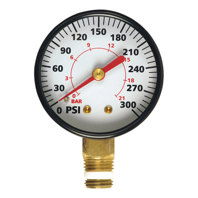 1/4" NPT Air Compressor Pressure Gauge - 0-300 PSI - Each