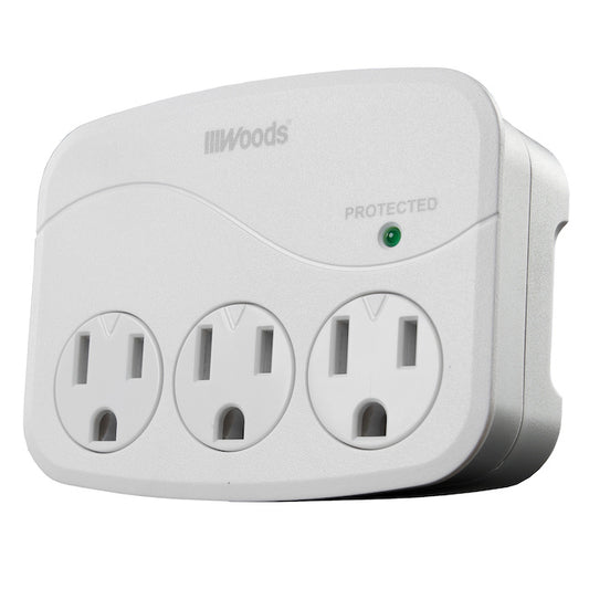 Wall Adapter - 3 Outlets - 120 V - EZ-Pull - White-Each
