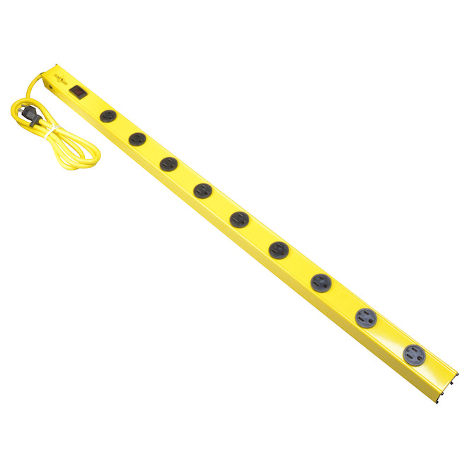 Yellow Jacket 9-Outlet Power Bar - 36" - Yellow-Each