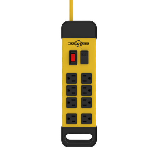 8-Outlet Power Bar with Surge Protection - 6' - Yellow-Each