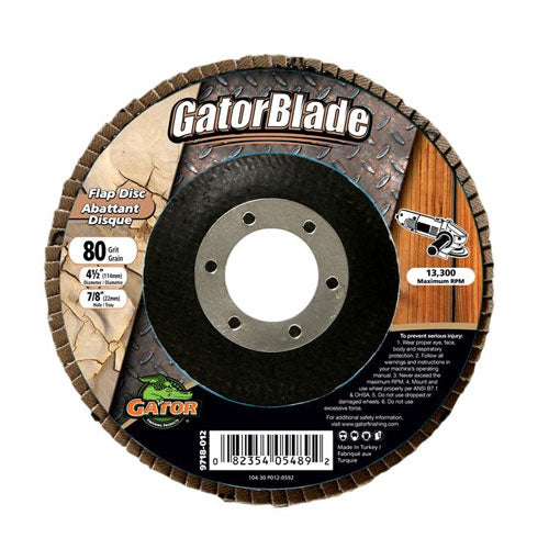 Gator GatorBlade 4 1/2-in Dia 7/8-in Arbour 80-Grit Alumina Zirconia Flap Disc - Each