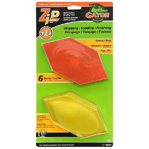 Zip Sander Sanding Kit - Multi-Surface Application - Hook and Loop - 7 Per Set - Each