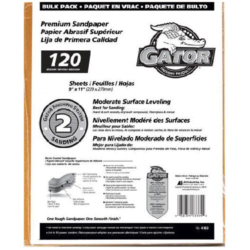 Medium Premium Sandpaper 120 Grit - 120/Pack - Pack