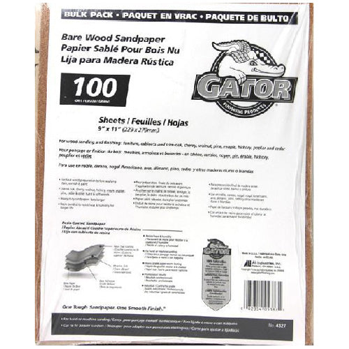 Bare Wood Medium Sandpaper 100 Grit - 120/Pack - Pack