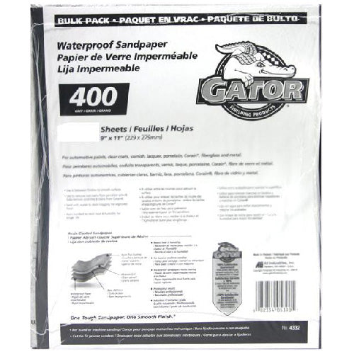 Very Fine Sandpaper 400 Grit - 120/Pack - Pack