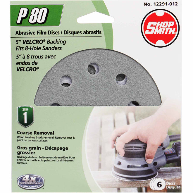 5" Abrasive Disc - 80 Grit - 6-Pack - Pack