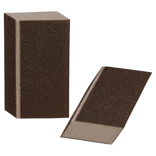 Gator Commercial Angled Sanding Sponge - 60-Grit - 1-in L x 3-in W x 5-in H - 2 Per Pack, - Pack