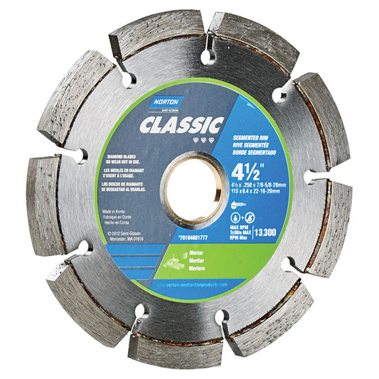 Norton Classic Tuck Point Diamond Circular Saw Blade - Cutting Stone - Alloy Steel - 4 1/2-in Dia - Each