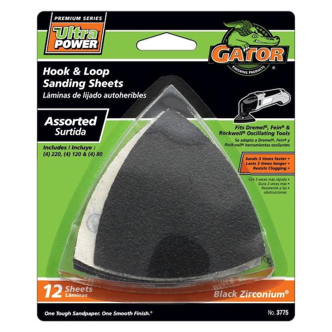 Gator Multi Grade Hook and Loop Detail Sanding Sheets (12-Pack) - Each